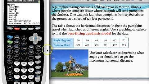 Using a quadratic regression to model data