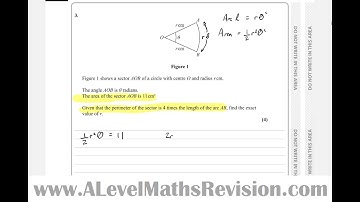 Edexcel A Level Maths, June 2018, Paper 1, Q3 (Circle Sectors and Radians)