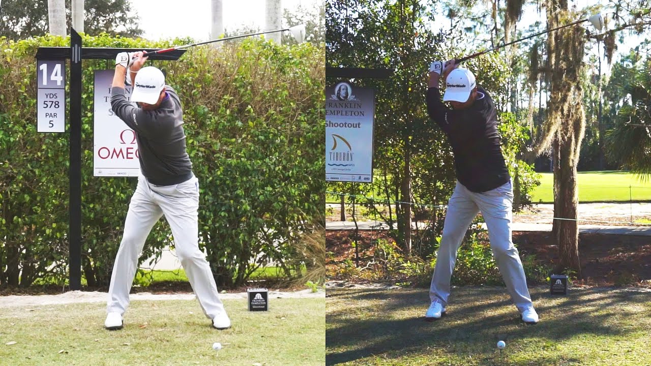 RYAN PALMER GOLF SWING - FACE ON DRIVER SWINGS SYNCED FULL SPEED & SLOW ...