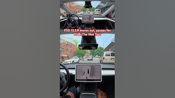 FSD 13.2.9 moves out, pauses for SUB. The Met Test #teslafsd #fsdbeta #fsd
