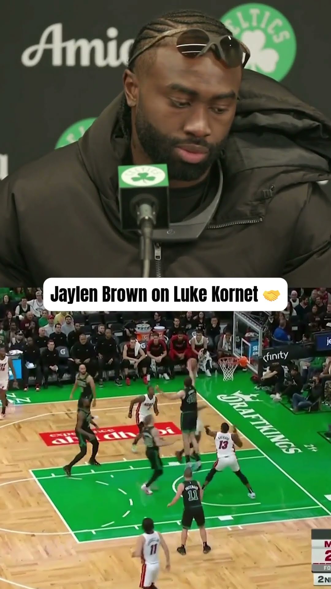 Jaylen Brown gives Luke Kornet his flowers ?