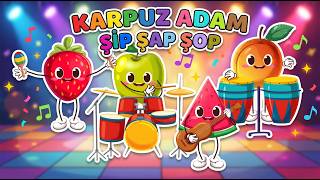 🍉Karpuz Adam Şip Şap Şop | Eğlenceli Çocuk ve Bebek Şarkısı | Çizgi Film