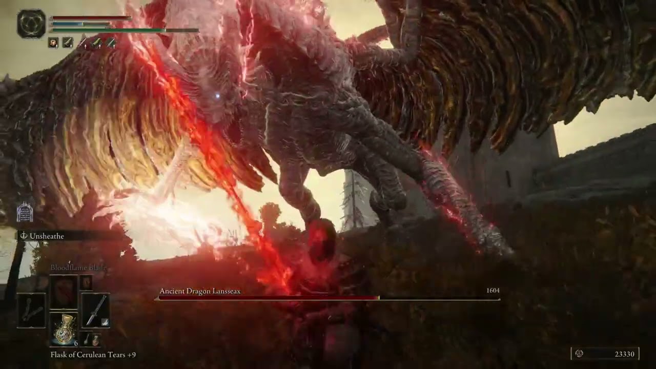 Blood Samurai vs Ancient Dragon Lansseax (NO HIT) - Elden Ring Boss 119/165