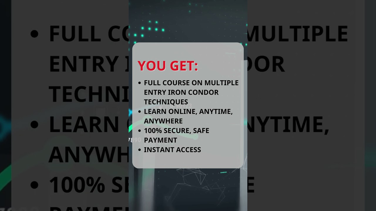 Advanced Options Strategy with Tammy Chambless – Multiple Entry Iron Condor Only $79 