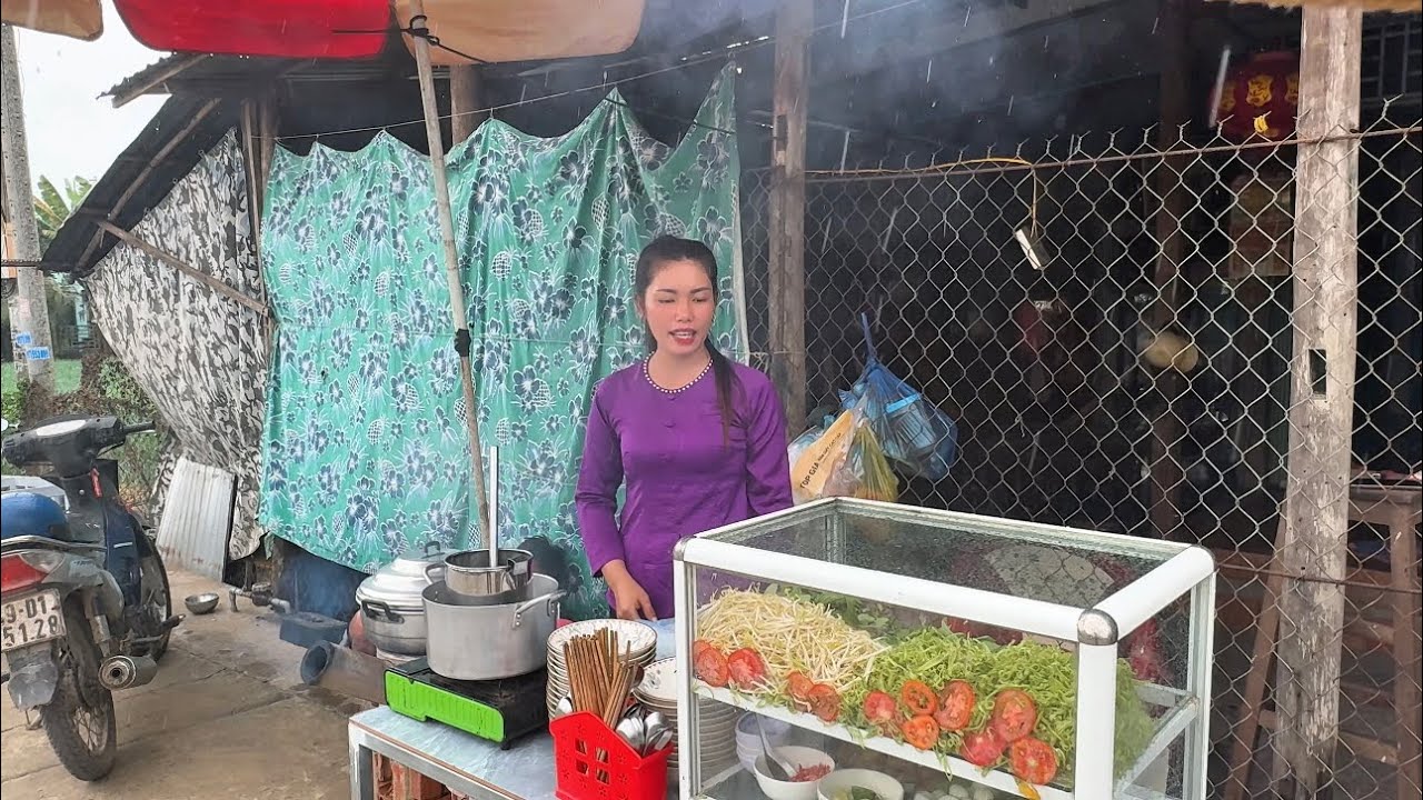 Quán Bún Rêu Cua Ngày Mưa Dầm l Ánh Hồng Miền Tây 