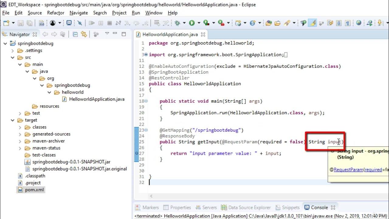 How to Debug a Spring Boot Rest Web Service from Eclipse IDE - YouTube