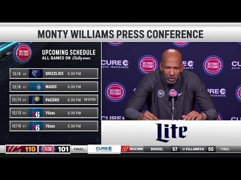 Pistons LIVE 12.2.23: Monty Williams