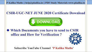 CSIR-UGC-NET JUNE 2020 Certificate Download & Which Documents you have to send to CSIR and How ?