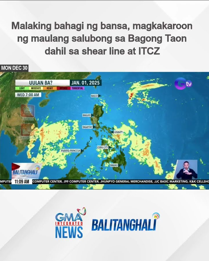 Malaking bahagi ng bansa, magkakaroon ng maulang Salubong sa Bagong Taon... | Balitanghali