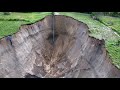 Giant expanding sinkhole devours Indonesian farmland