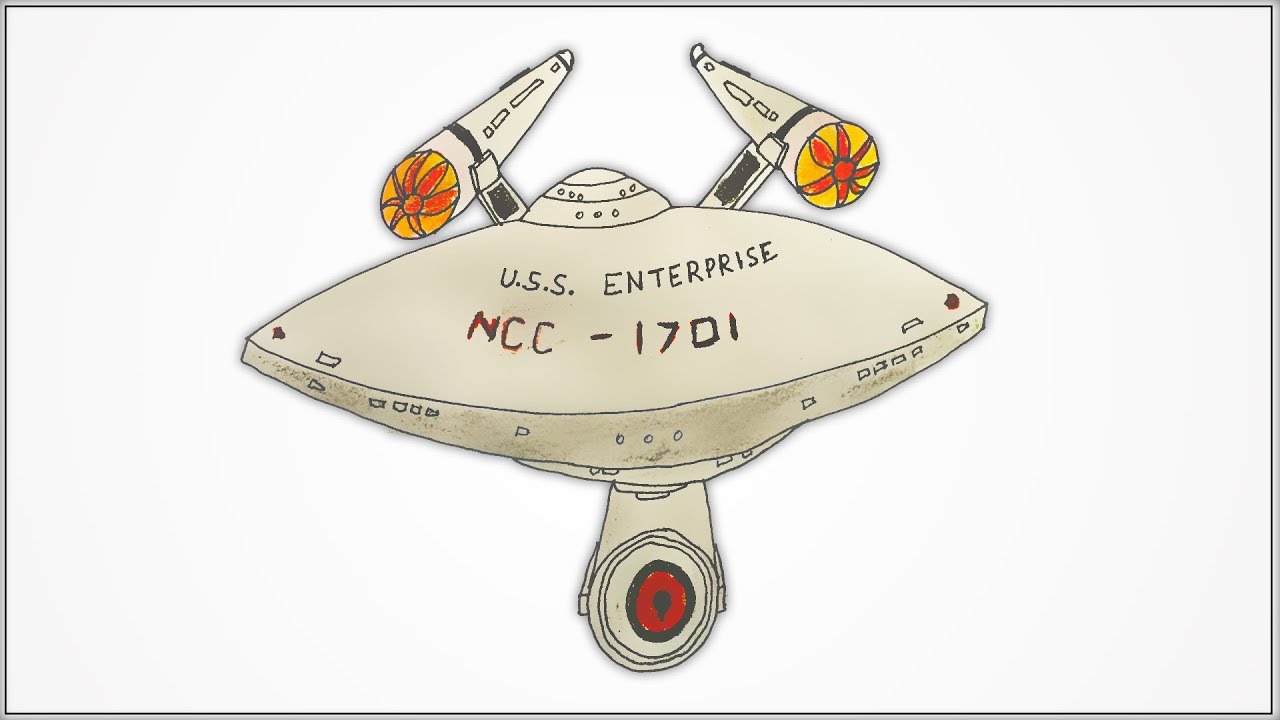 How To Draw A Star Trek Space Ship Uss Enterprise Step By Step