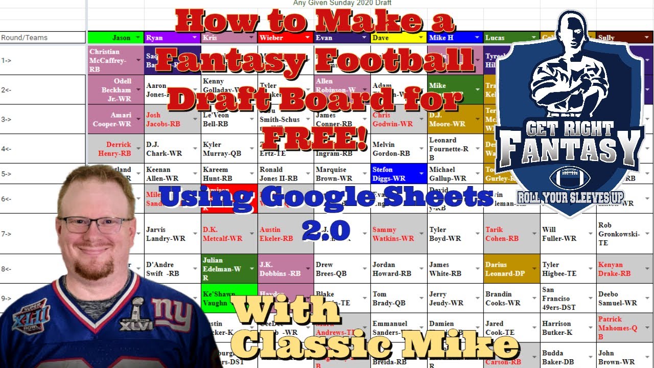 fantasy football draft board online free