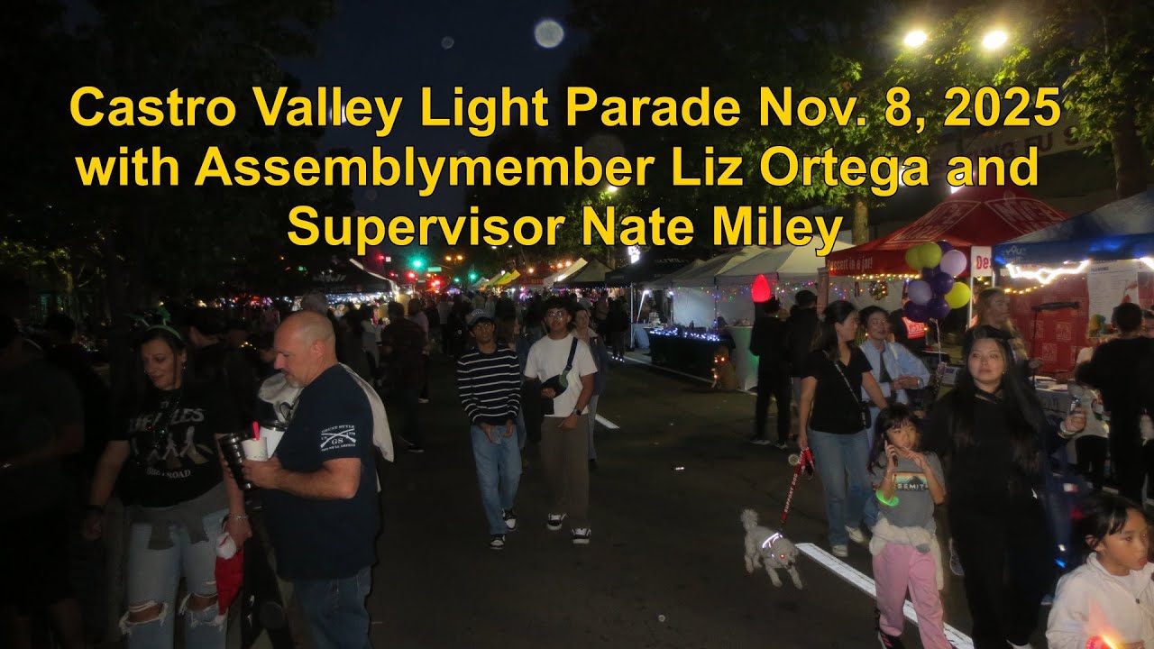 Assemblymember Liz Ortega and Supervisor Nate Miley at the Castro Valley Light Parade Nov. 8, 2025