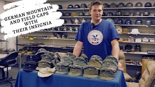 German mountain and field caps with their insignia | Bevomilitaria.com