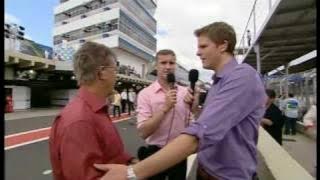 Eddie Jordan gets scared by F1 car