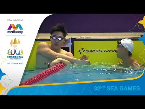 Indonesia's Felix Iberle breaks Games' 50m breaststroke record in the heats! | SEA Games 2023