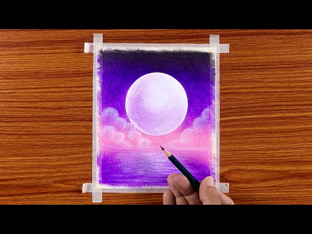 Featured image of post Beautiful Moonlight Scenery Drawing With Oil Pastels : How to draw scenery of moonlight night scene with pencil sketch step by step (easy drawing video).