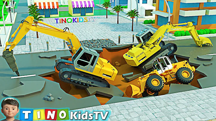 Excavator,  Wheel Loader and Driller Truck for Kid...