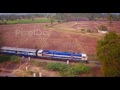 India Train Aerial Stock Footage