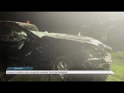 Pauroso incidente a Giungano: auto vola giù da un ponte