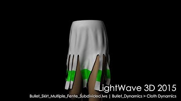 LightWave 3D: Bullet Skirt Multiple Fente Subdivided scene rendered