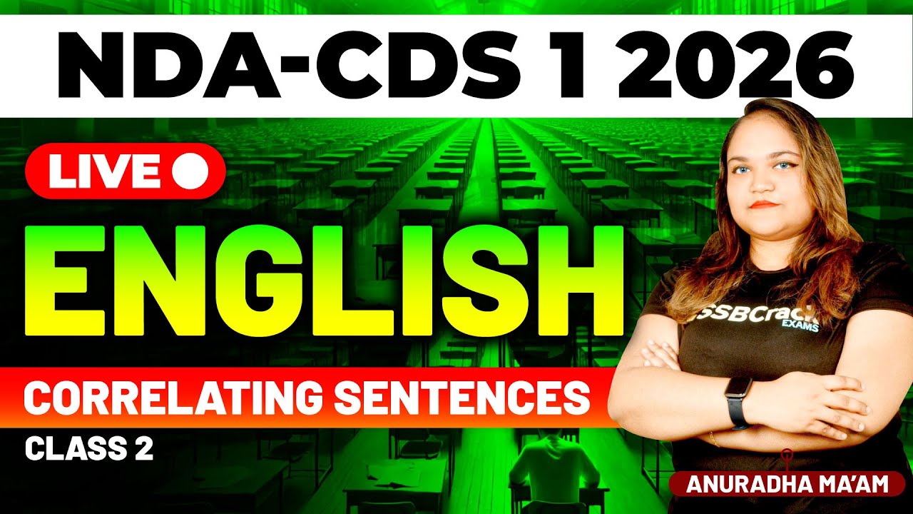 NDA & CDS 1 2026 Exam English Live - Correlating Sentences - Class 2
