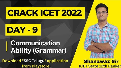Crack ICET 2022 Series | Day  - 9  | Communication Ability(Vocabulary&Grammar)  AP/TS ICET 2022