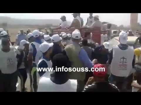 شجار وتدافع بين انصار حزبين معروفين بمركز سبت ايت ميلك