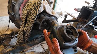 Kubota B7100 Tractor Repair Part 2- Fixing Seized Brakes, Replacing Broken Dozer Frame Bolts.