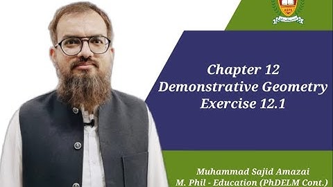Chapter 12 | Demonstrative Geometry | Exercise 12.1 | X Mathematics | Sindh Board