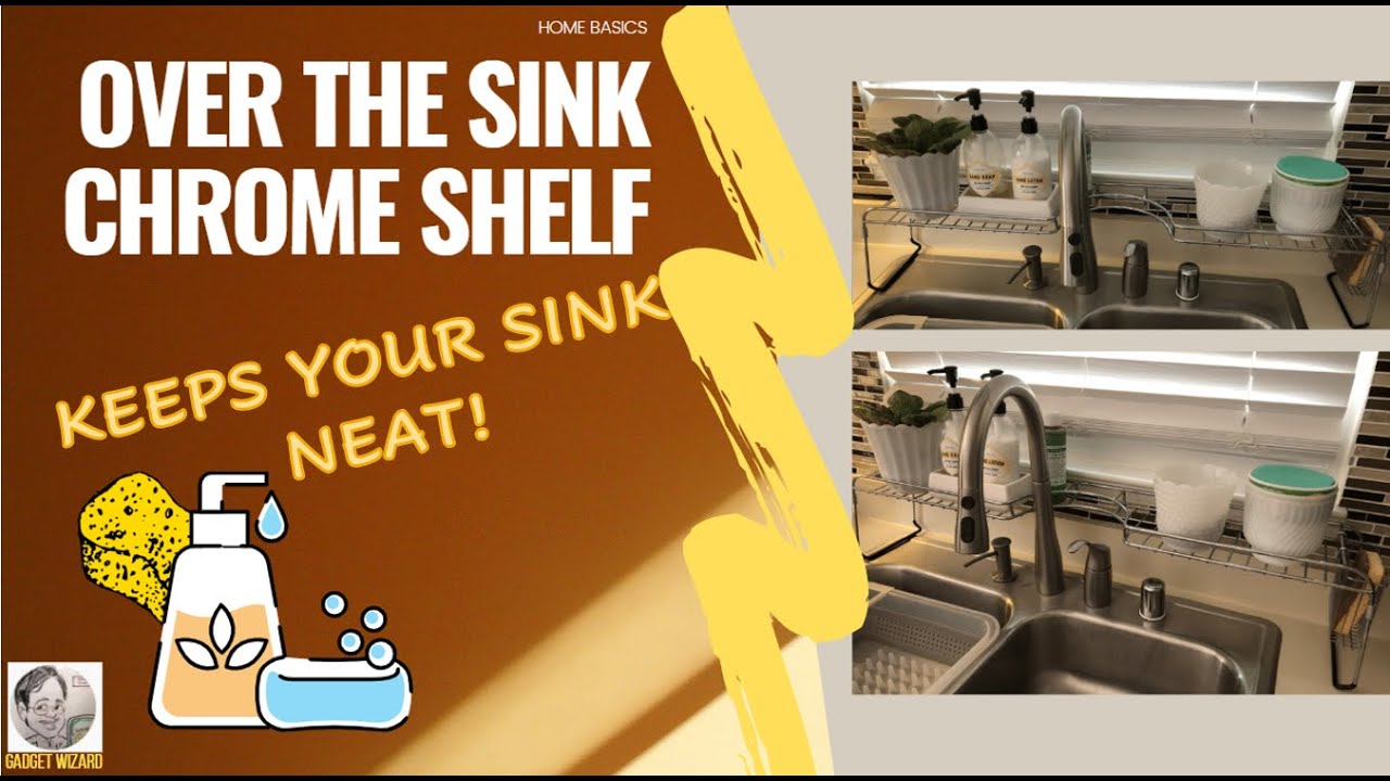  Home Basics Over Sink Shelf, (Chrome) Steel Over The
