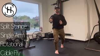Split Stance Single Arm Rotational Cable Fly