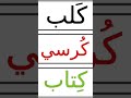 نطق كلمة كلب كرسى كتاب بالحركات القصيرة الثلاث لحرف الكاف دون