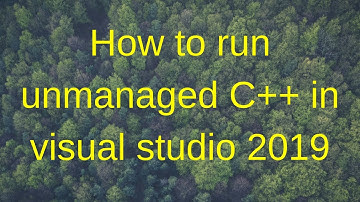 How to run Unmanaged C++ in Visual Studio 2019