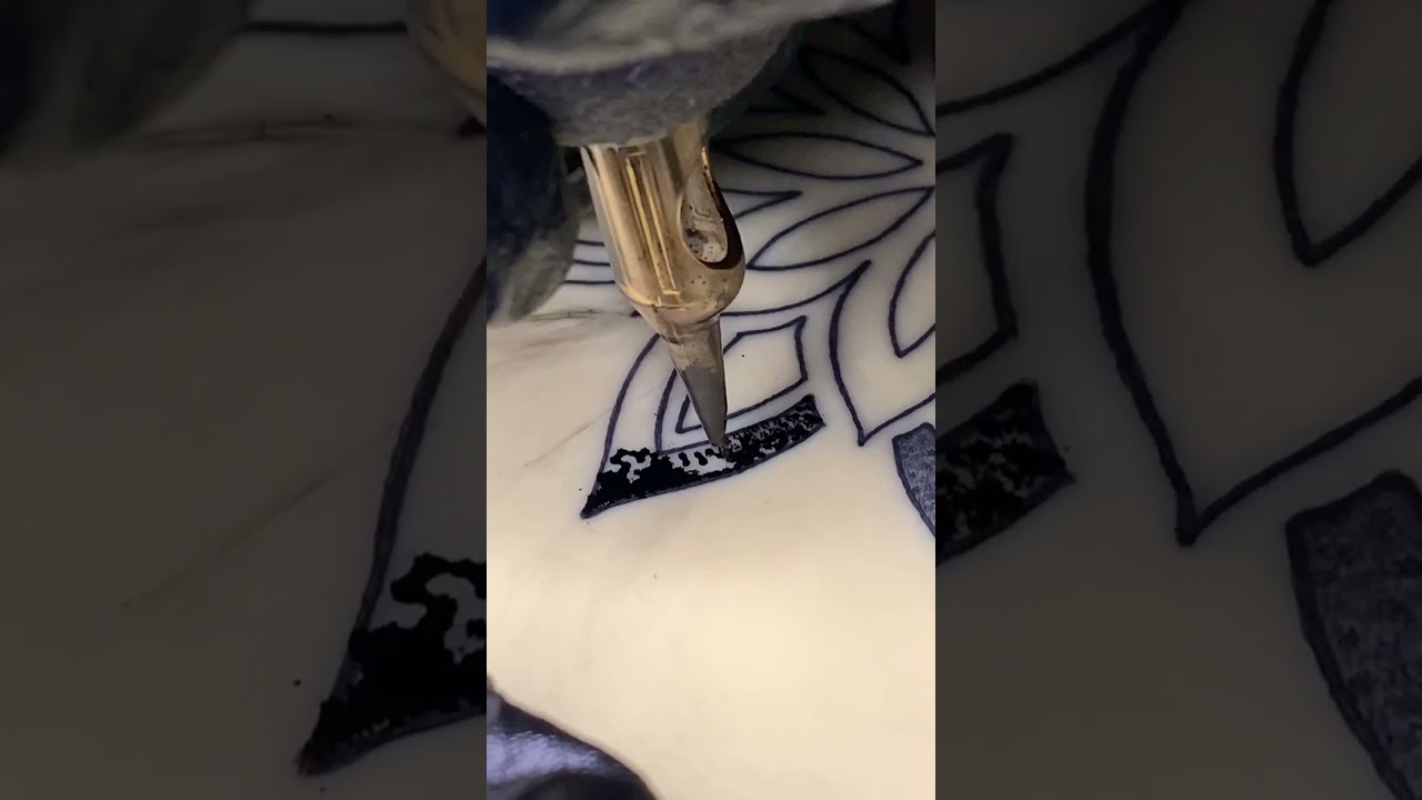 Tattoo journey (day 11) - Asmr tattoo - Mandala Dot Work Tattoo - Fake skin Practice - 