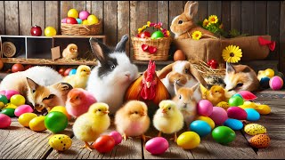 Catch cute chickens, colorful chickens, rainbow chickens, rabbits, cute cats, ducks, guinea pigs