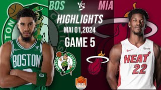 Boston celtics vs Miami heat Game 5 half 1 Full Highlights | 2024 ECR1 |