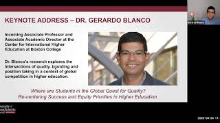 Higher Education Equity Summit - Keynote Address, Dr. Gerardo Blanco