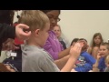 Children learn about science through bubbles