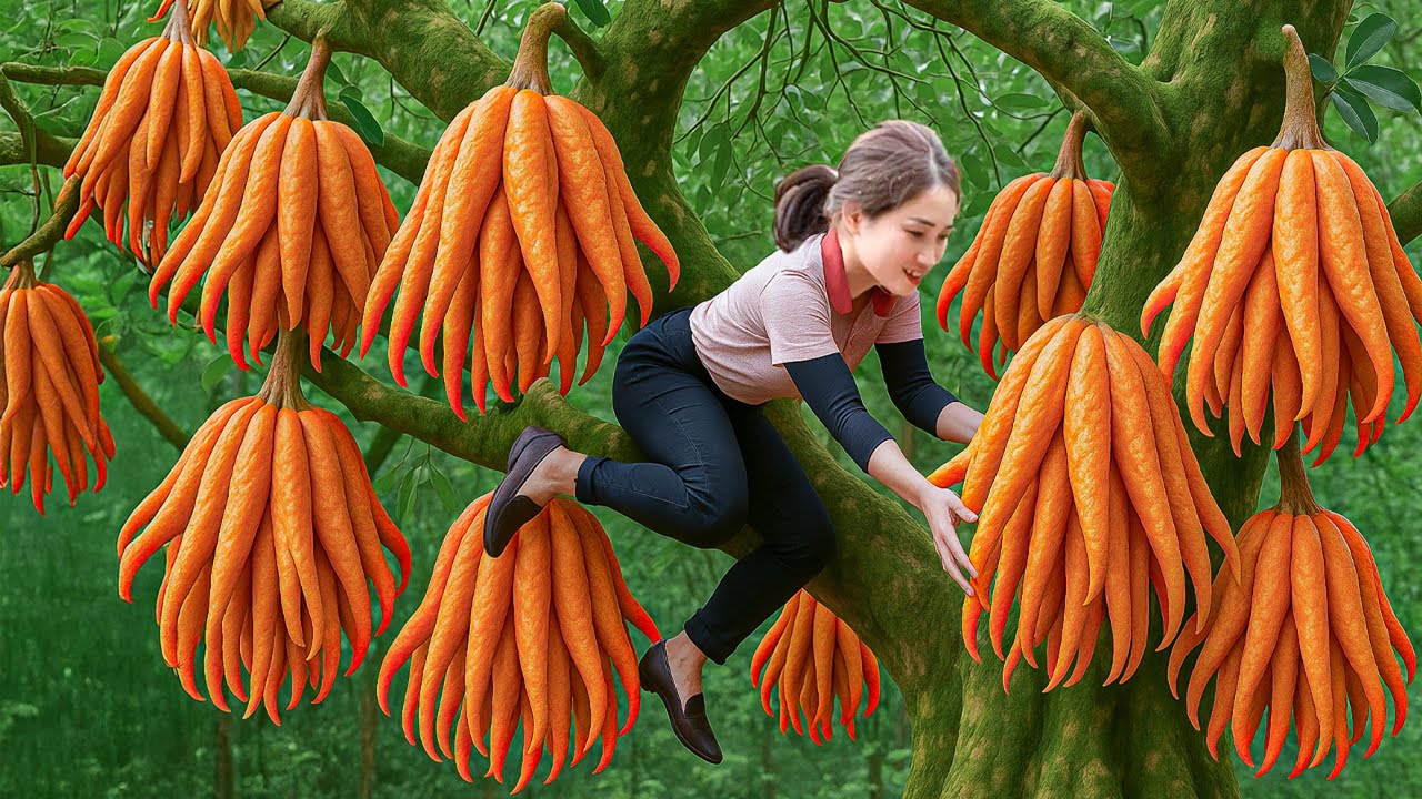 Harvesting +1000kg Rare Giant Cocoa Buddha's Hand, Medicinal Uses of Peel Surprise the Villagers