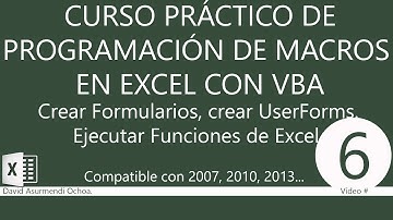 Curso Práctico Programación VBA Excel 2007: Crear Formularios, UserForms. Sesión 06. Video 1 de 2.