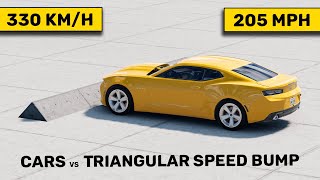 Coches contra badenes triangulares | Prueba de choque realista screenshot 2