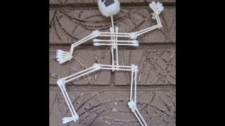 How To Make a Skeleton Cotton Swab Halloween Arts & Crafts Project #1