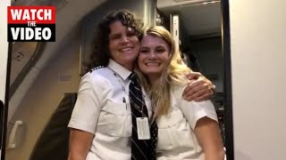 History making mother and daughter pilot team takes first flight