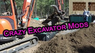 Septic System install with a crazy excavator, lots of mods