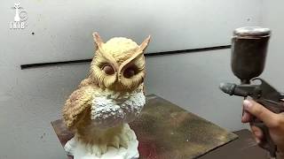 Обучение покраски гипсовых фигур- сова Обучение покраски гипсовых фигур- сова