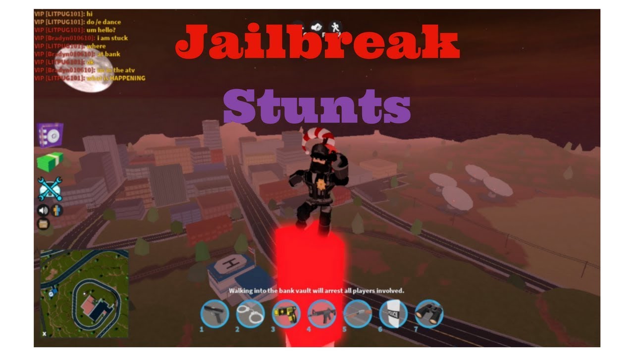 Jailbreak Stunts Swat Rocket Fuel Vault Bike Bank Robbery Glitches Train fun