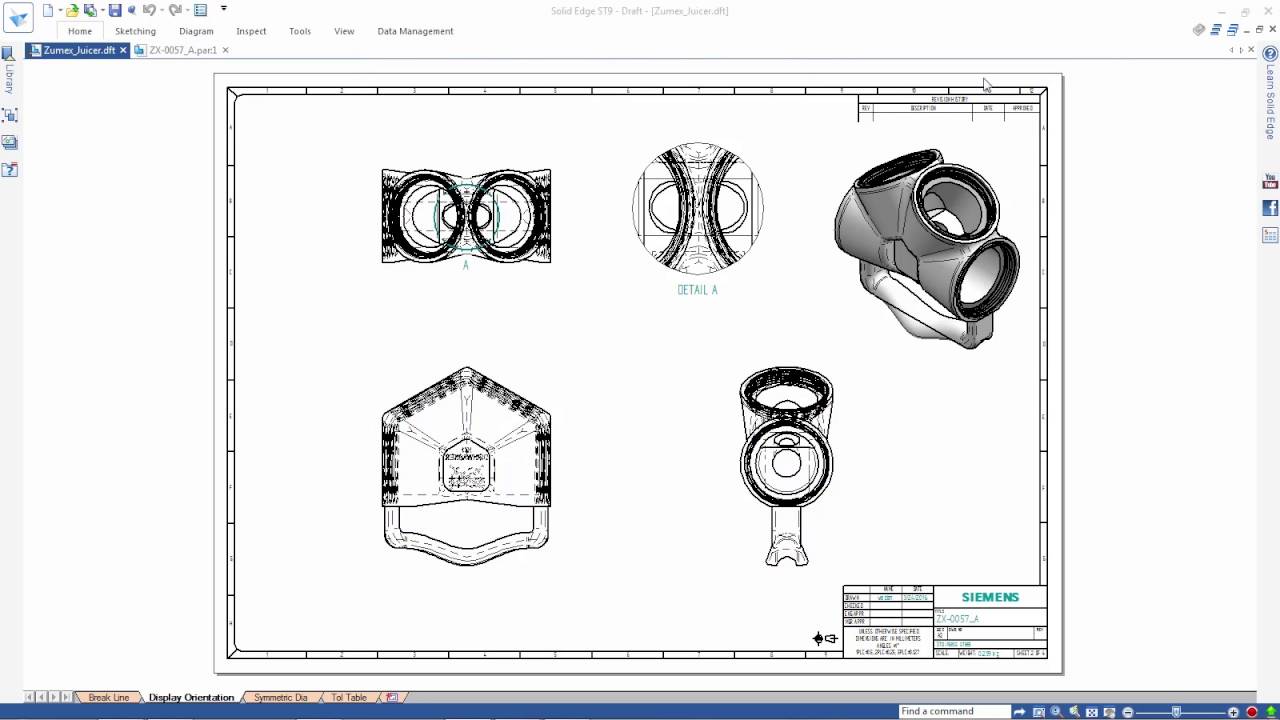 SOLID EDGE ST9 _ Mise en plan - YouTube