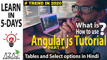 #azadeducation #angularjs Angular js table and select option. in hindi | Full beginners Course.