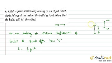 A bullet is fired horizontally aiming at an object which starts falling at the instant the bulle...
